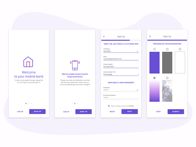 NewUser app bank app banking branding icon login screen onboarding onboarding ui ui ux
