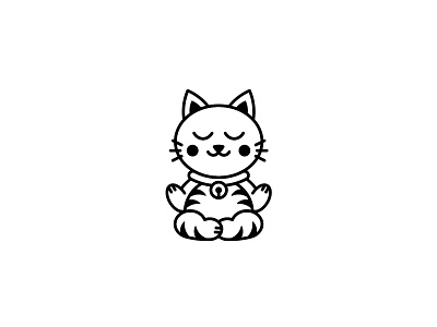 Purrrrrrr cat kitten kitty logo lucky meditation zen