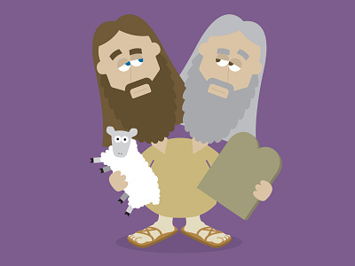 Jesus & Moses jesus moses two heads