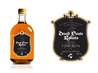 Dread Pirate Rum bottle packaging pirate princess bride