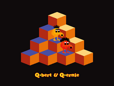 Qbert & Qernie 8bit game qbert retro videogame