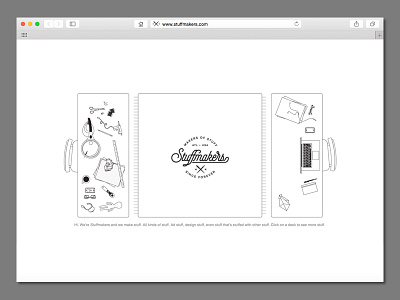 Stuffmakers Landing Page desk landing page stuffmakers vector website workspace