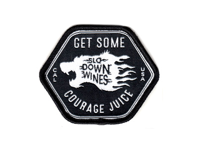 Courage Juice patch badge logo patch wine wolf