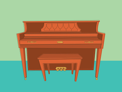 Mid Century Piano illustration mid century music piano vector