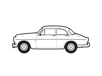 66 Volvo 122 car illustration lineart vector volvo