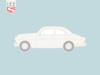 66 Volvo 122 car illustration lineart vector volvo