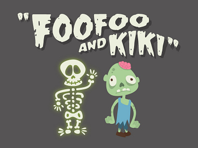 Foofoo and Kiki brains halloween illustration monster scary skeleton vector zombie