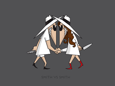 SMITH vs SMITH illustration spy spy vs spy vector vs