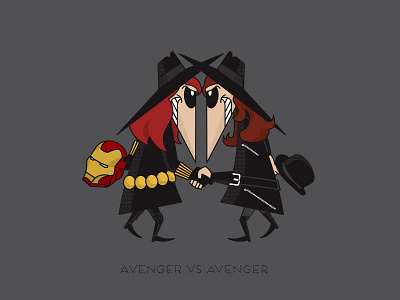 AVENGER vs AVENGER illustration spy spy vs spy vector vs