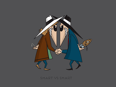 SMART vs SMART illustration spy spy vs spy vector vs