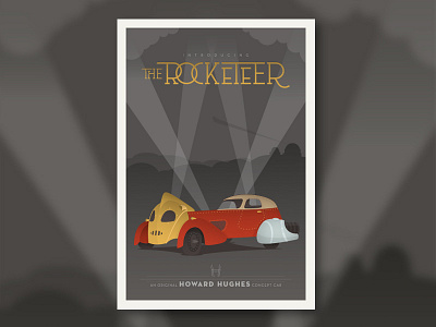 Rocketeer Car poster art deco concept car disney illustration jetpack poster rocketeer