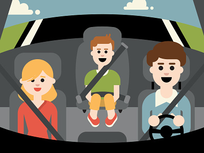 Buckle Up buckle characters driving illustration people safety vector