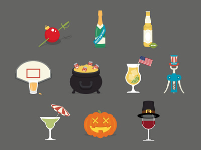 Boozy Illustrations alcohol beer drunk holiday illustration liquor vector wine