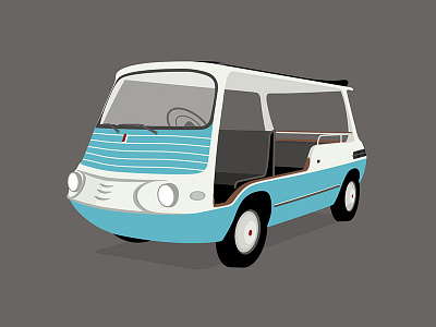 Fiat Marinella car fiat illustration marinella retro vector