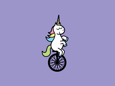Uni-corn illustration unicorn unicycle vector