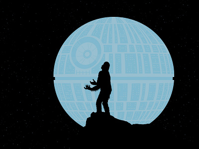 WereWookie chewbacca death star illustration star wars starwars vector werewolf wookie