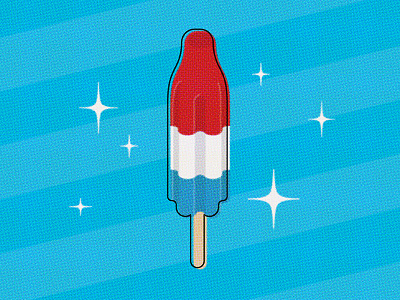 Three Cheers For The Red White And Blue 4th of july america illustration independence day popsicle retro rocket pop vector