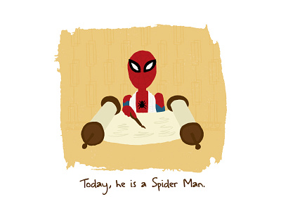 Yesterday, he was just a Spider Boy… bar mitzvah illustration jewish marvel mid century spider man spiderman torah