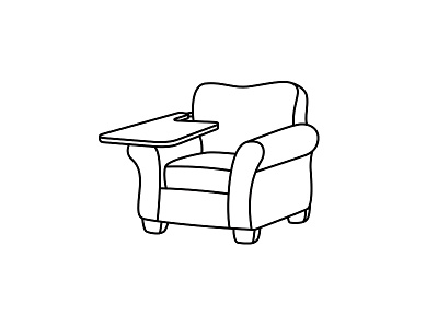 Homeschool Logo WIP armchair chair desk drawing education line logo school