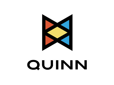 Quinn logo old school triangles vector