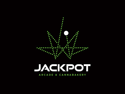 Jackpot arcade bakery cannabis edibles logo marijuana pinball pot pot leaf video games weed