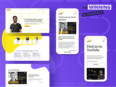 The Winning Ecommerce | Podcast Landing Page Design brand design branding design landing page design landingpage minimal podcast ui vector webflow