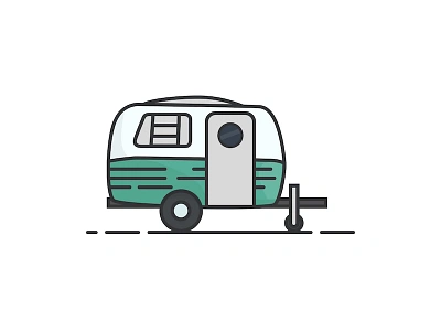 Camper Van Trailer Illustration campervan camping illustration outdoors rv trailer