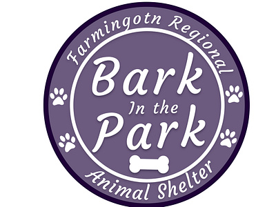 Bark in The Park Logo animal animal shelter bone logo park paws