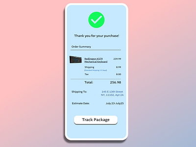DAILY UI #017- Email Receipt