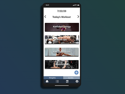 Workout Screen adobexd app design design fitness fitnessapp gym minimal mobile practice routine tracking typography ui workout