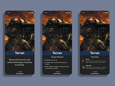 Terran Screen adobexd app app design dailyui design illustration mobile practice starcraft starcraft 2 terran ui