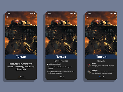 Terran Screen adobexd app app design dailyui design illustration mobile practice starcraft starcraft 2 terran ui