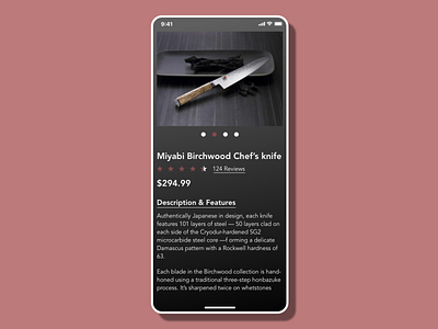 Chef's Knife Ecommerce Screen