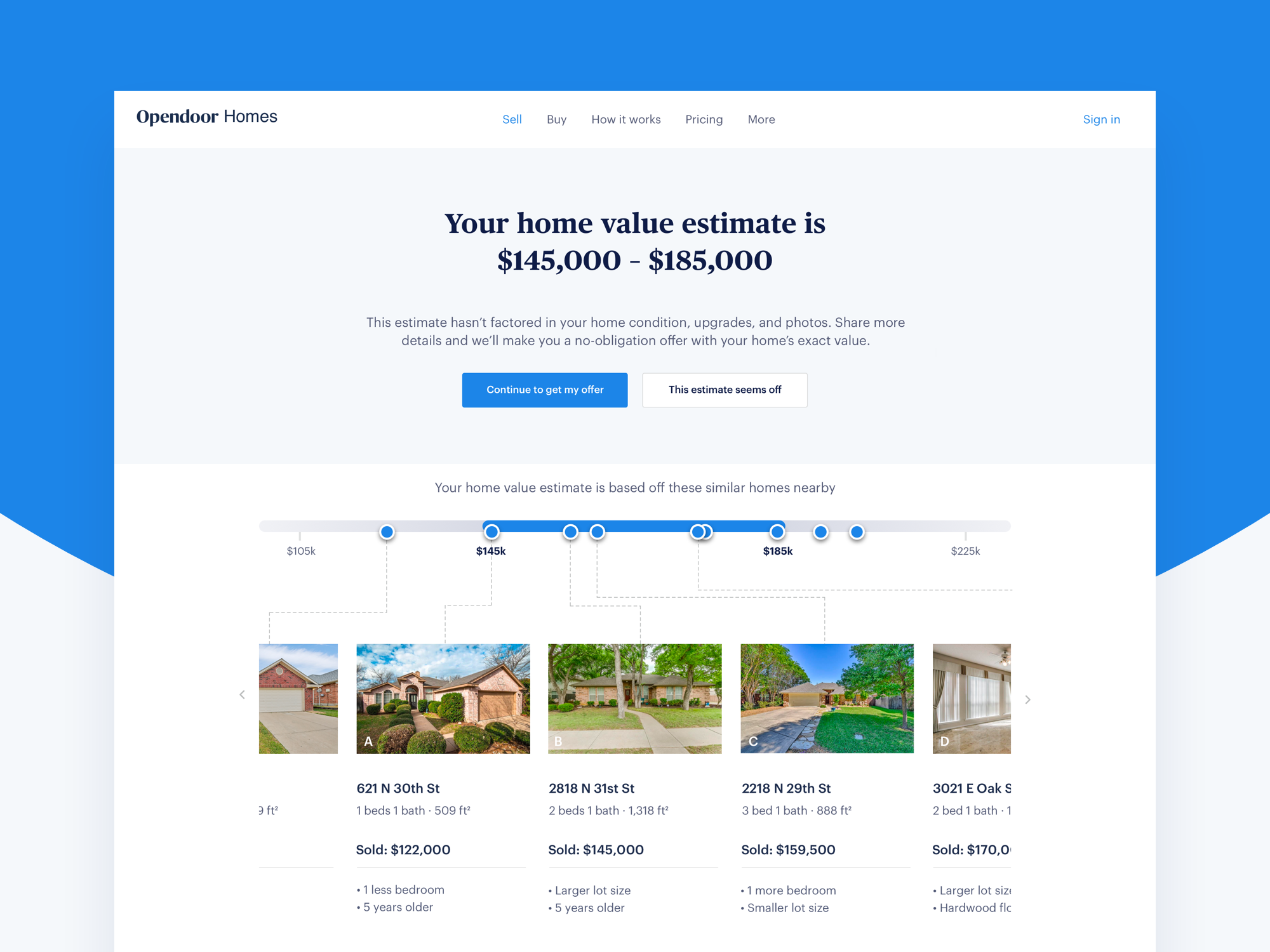 Home Value Estimate Page By Annie Tang For Opendoor Design On Dribbble