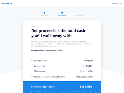 Web Offer Page - Net Proceeds