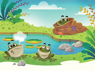Frog lake illustration