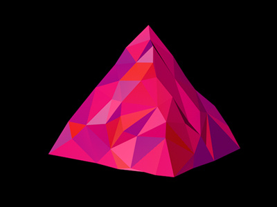 Cinema 4D - Logo on process 3d c4d cinema4d design graphic illustration logo mountain on paper pink poligon poligonal poly process purple spain triangles