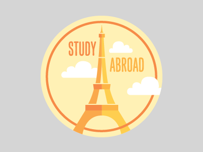 study abroad sticker eiffel tower flat icon paris sticker travel