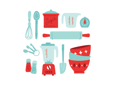 retro cooking illustrations