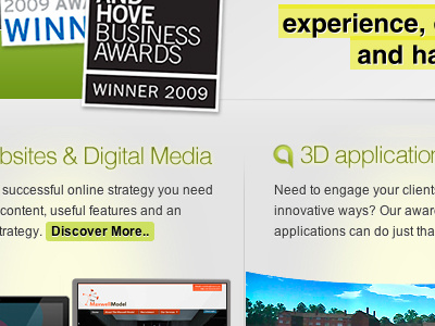 Makemedia highlights glow green helvetica homepage redesign