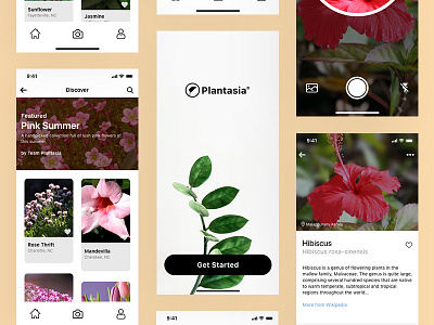 Plantasia: Plant Identification iOS App app branding design flat illustration ios logo ui ux