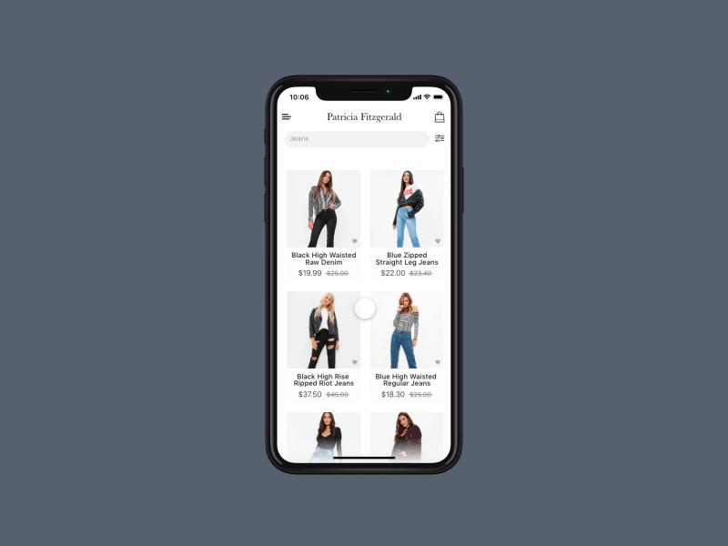 Clothing Store App Interaction Design