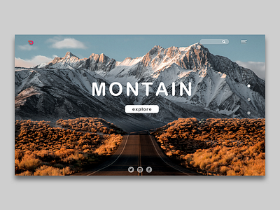 landing page of travel to montain design flat minimal ui ux web website
