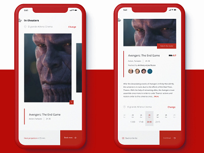 Cinema App concept design app cinema design graphic design minimal app ui ux web webdesign website