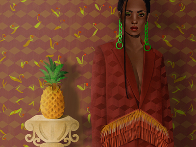 Pineapple art design digital digital art illustration procreate