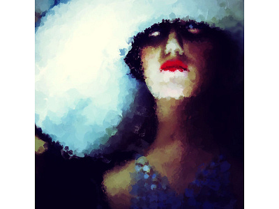 Woman With Hat digital illustration natural media painting portrait