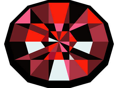 Garnet birthstone crystal gem geometric illustration red vector