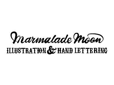 Marmalade Moon hand lettering handwriting ink