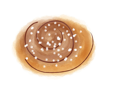 Cinnamon Bun art bun food illustration roll watercolor