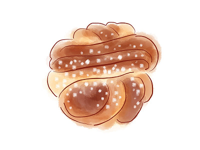 Kanelbulle art bun food illustration roll watercolor